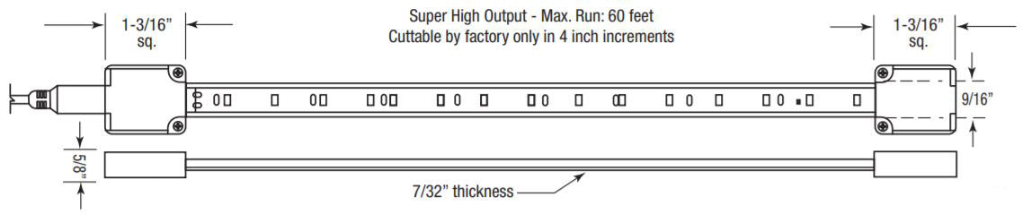 GM Lighting Vision120 LED Tape Light, 6W per ft. - CUT TO SELECTED SIZE