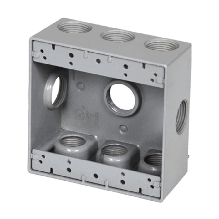 Westgate W2B75-9 Two-Gang Weatherproof Box, 3/4" Trade, 9 Outlet Holes
