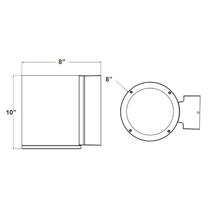 Westgate WMC8-DL 8" 40W LED Outdoor Cylinder Wall Light, CCT Selectable