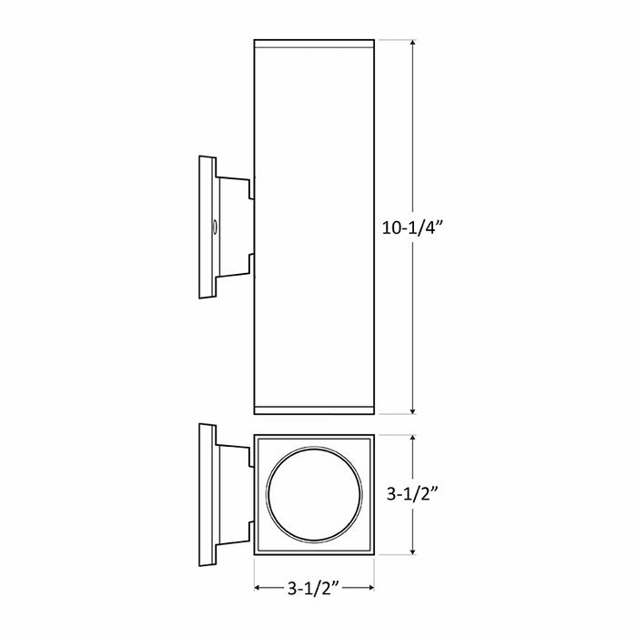 Westgate WMCS 12W LED Square Wall Mount Cylinder Lights, Multi-CCT, Down Light