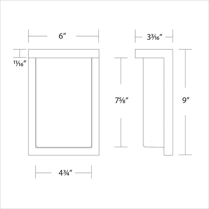 WAC WS-W190109 Vega 8W, 9" Tall LED Outdoor Wall Mount,3000K, 545 Lumens, 120V