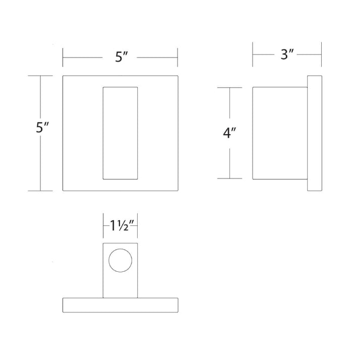 WAC WS-W230205 Vue 9W LED Outdoor Up/Down Wall Sconce, CCT Selectable, 250 Lm, 120V