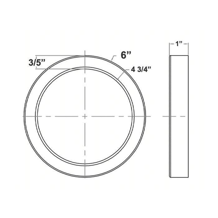 Westgate FMLE 6" 11W LED Round Flush Mount, CCT