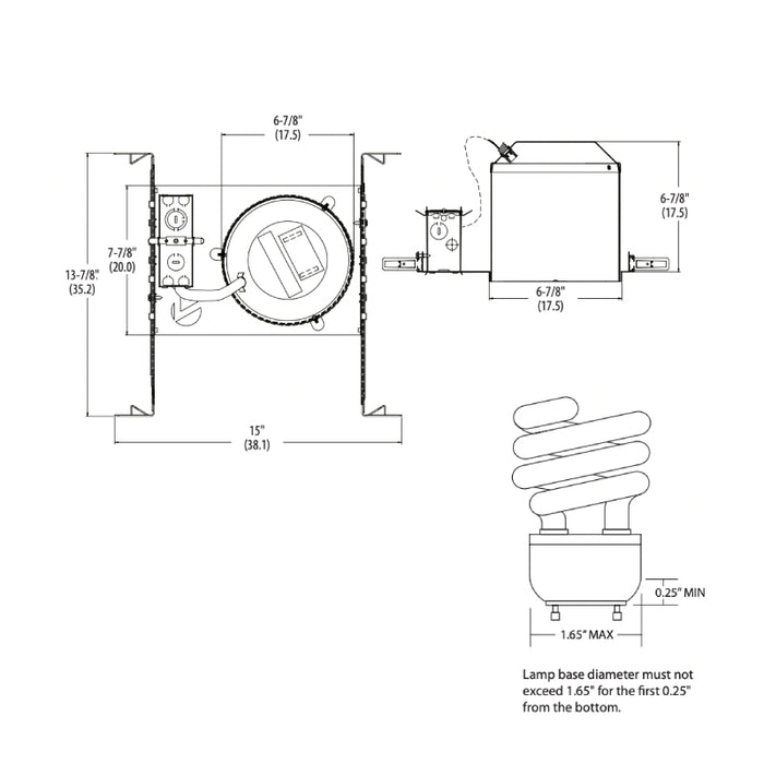 Lithonia L7X GU24 6" Incandescent New Construction Socket Housing
