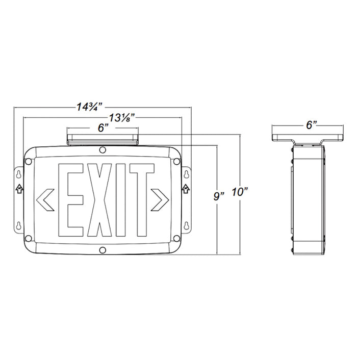 Westgate XTN4X-1EM NEMA 4X Rated LED Exit Sign, Single Face