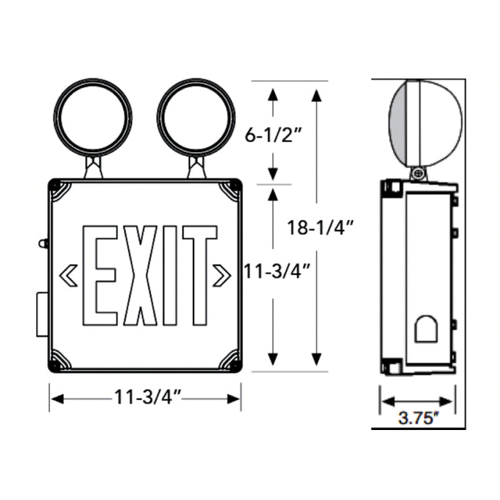 Westgate XT-CWP Wet Location Combination Exit Sign & Emergency Light