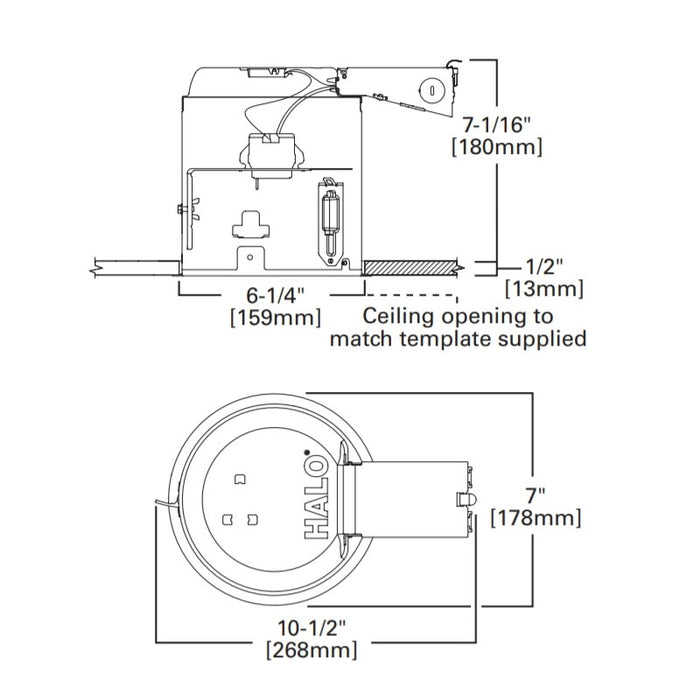 Halo E7RICAT 6" IC Air-Tite Remodel Housing