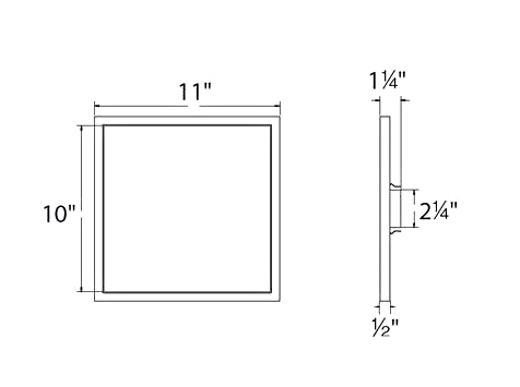 WAC FM-11SQ Square 11" LED Functional Flush Mount, 3500K