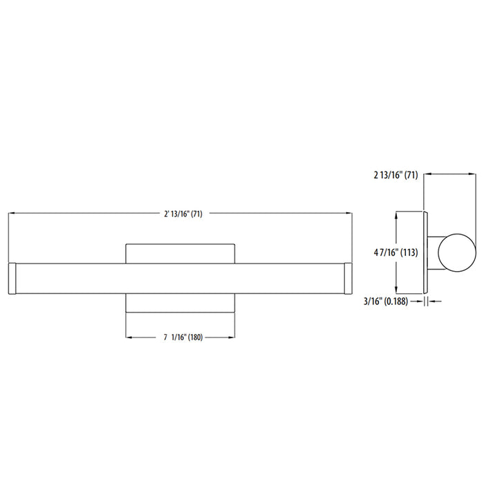 Lithonia Contractor Select FMVCCLS 2-ft Contemporary Cylinder LED Vanity, CCT Selectable