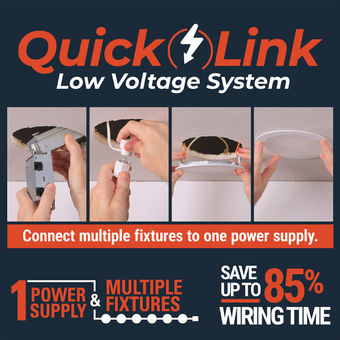 Halo HLBQL6099FSE010-6PK 6" QuickLink Low Voltage 0-10V Canless Downlights (6-Pack Kit Including Driver)