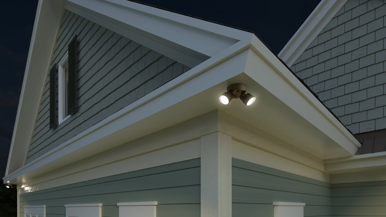 Lithonia Contractor Select HGX-ALO 15W/25W 2-Head HomeGuard LED Security Floodlight, Dusk-to-Dawn, 3CCT Selectable