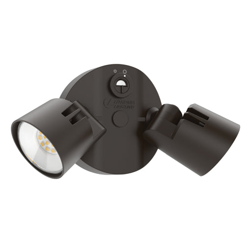 Lithonia Contractor Select HGX-ALO 15W/25W 2-Head HomeGuard LED Security Floodlight, Dusk-to-Dawn, 4000K, 120V - Dark Bronze