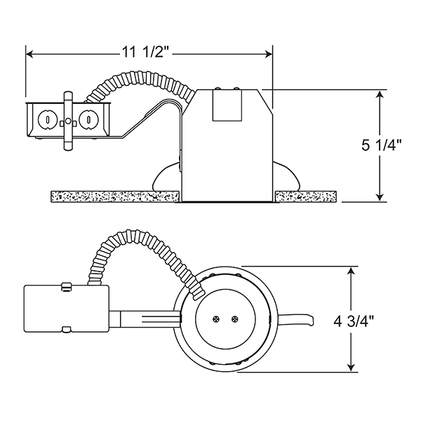 Juno TC1R 4" Incandescent Remodel Non-IC Housing