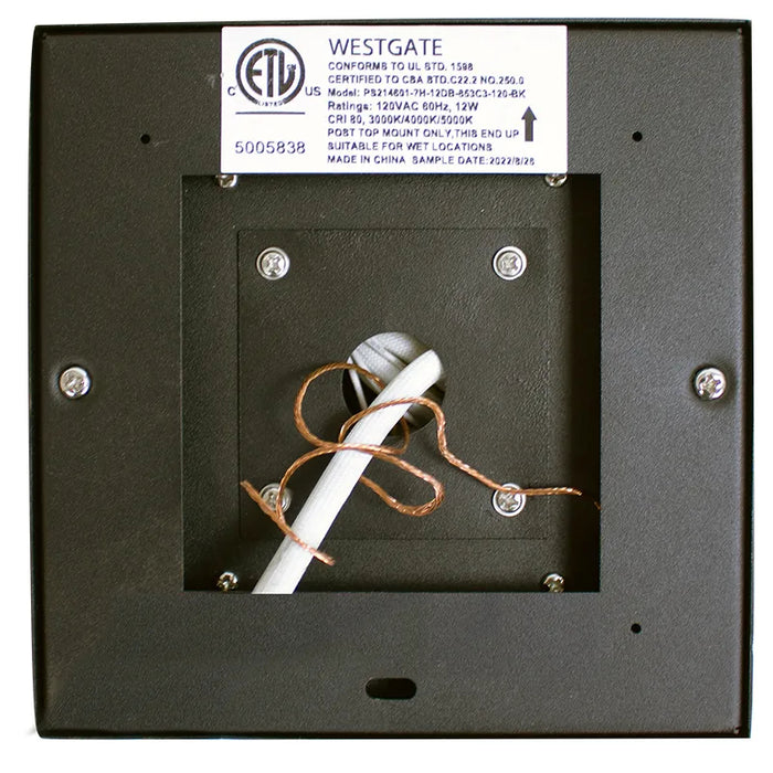 Westgate PML-S 12W LED Pier-Mount Light, CCT Selectable