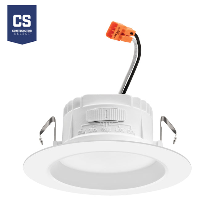 Juno Contractor Select RB4S SWW5 RetroBasics 4" Switchable White LED Smooth Trim Kit, 5CCT Selectable, 625 Lumens, 120V