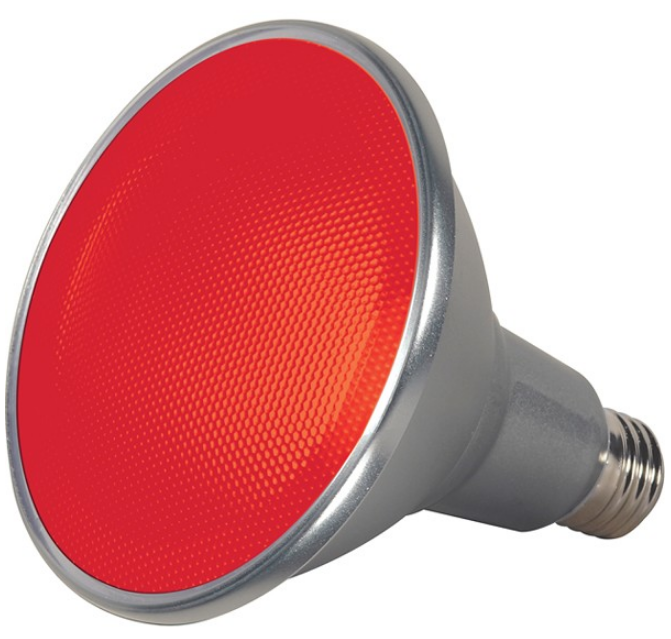 Satco S9480 15W PAR38 Colored LED Bulb - 40° BEAM, Red