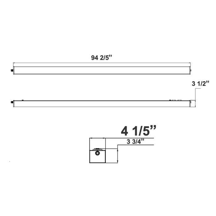 Westgate SCX4 8-ft 80W/120W/160W 4" Width, LED Surface Mounted Linear Light, CCT Selectable